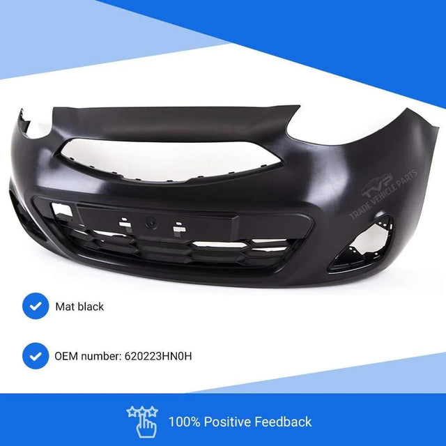 Fits Nissan Micra K14 2013-2017 Front Bumper No Pdc Or Washer Holes - image 2
