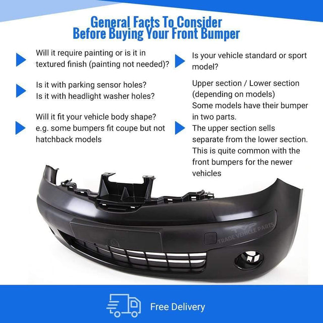 Fits Nissan Note 2006-2009 Front Bumper Mat Black - image 4