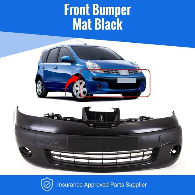 Fits Nissan Note 2006-2009 Front Bumper Mat Black - image 2