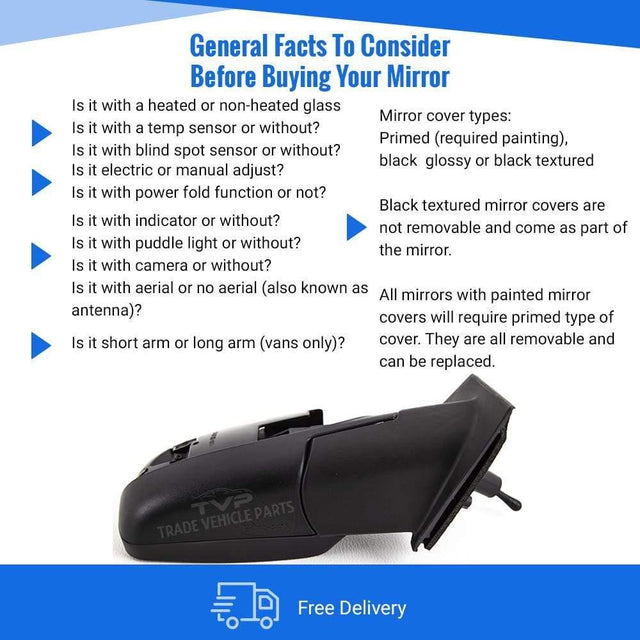 Fits Nissan Note 2006-2013 Door Wing Mirror Manual Primed Cover Driver Side - image 3