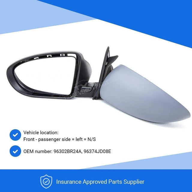 Fits Nissan Qashqai 2007-2013 Door Mirror Heated Electric Primed Left Power Fold - image 4