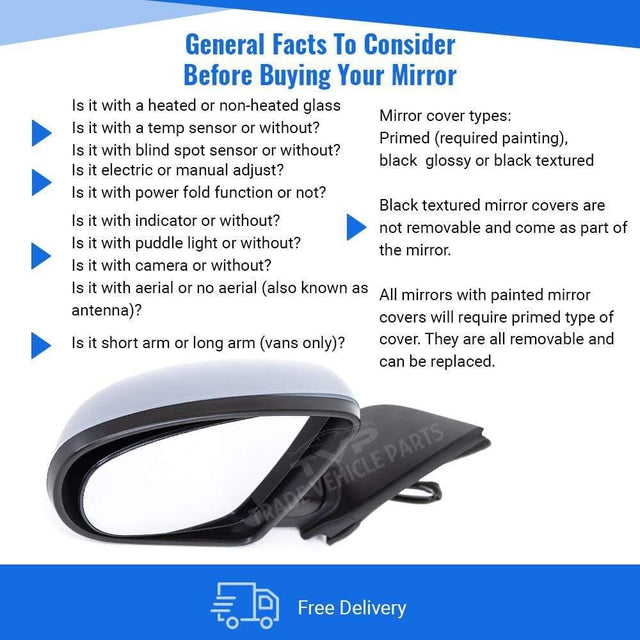 Fits Nissan Qashqai 2007-2013 Door Mirror Heated Electric Primed Left Power Fold - image 5