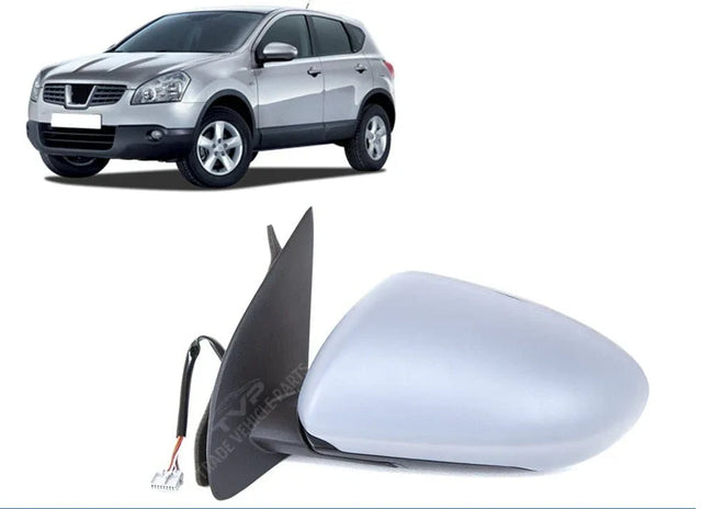 Fits Nissan Qashqai 2007-2013 Door Mirror Heated Electric Primed Left Power Fold - image 2