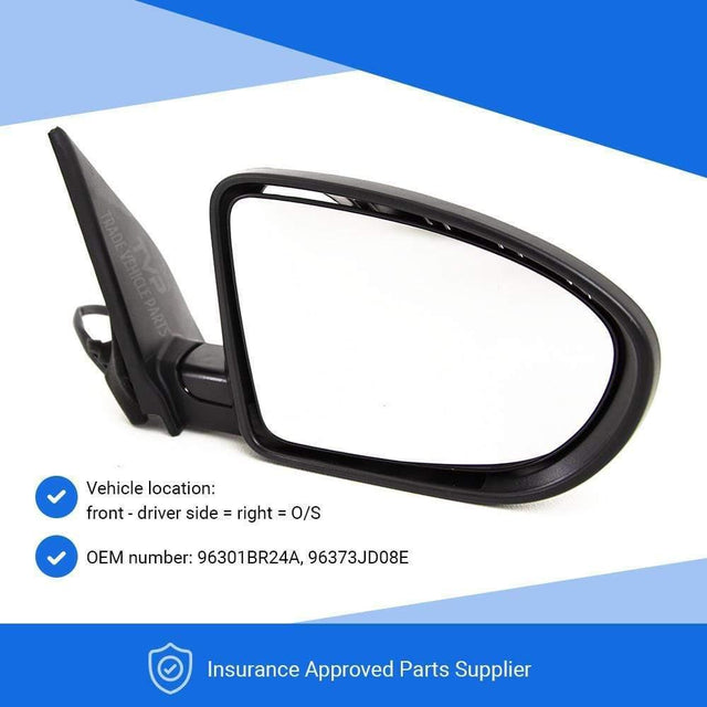Fits Nissan Qashqai 2007-2013 Door Mirror Heated Electric Primed Right Power Fold - image 3