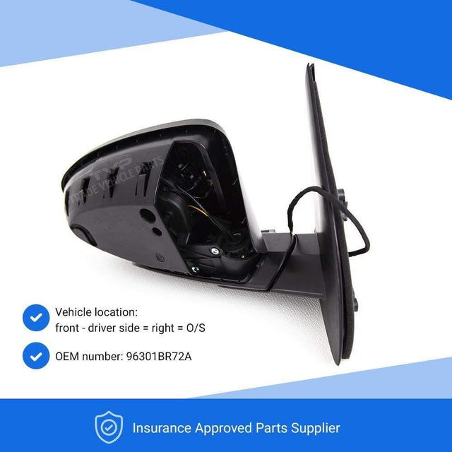 Fits Nissan Qashqai 2007-2013 Door Wing Mirror Electric Heated Primed Cover Driver Side - image 3