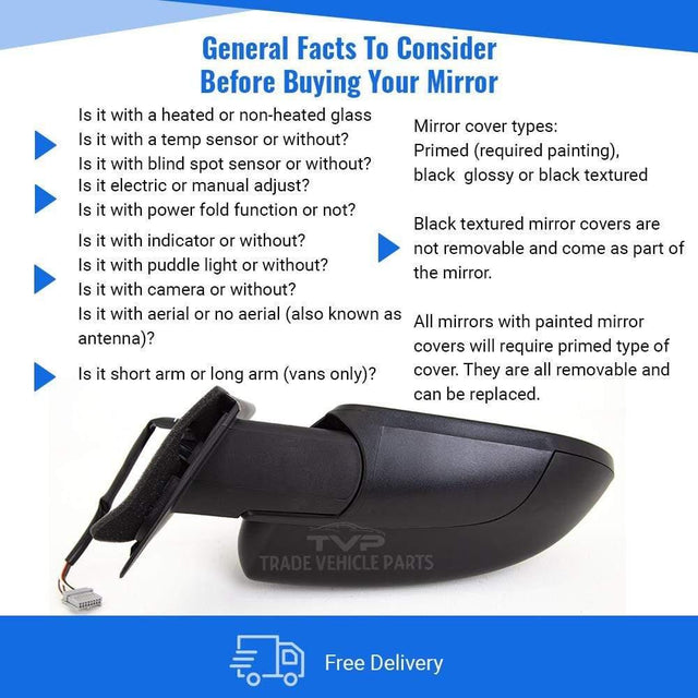 Fits Nissan Qashqai 2007-2013 Wing Door Mirror Heated Electric Black Driver Side - image 4