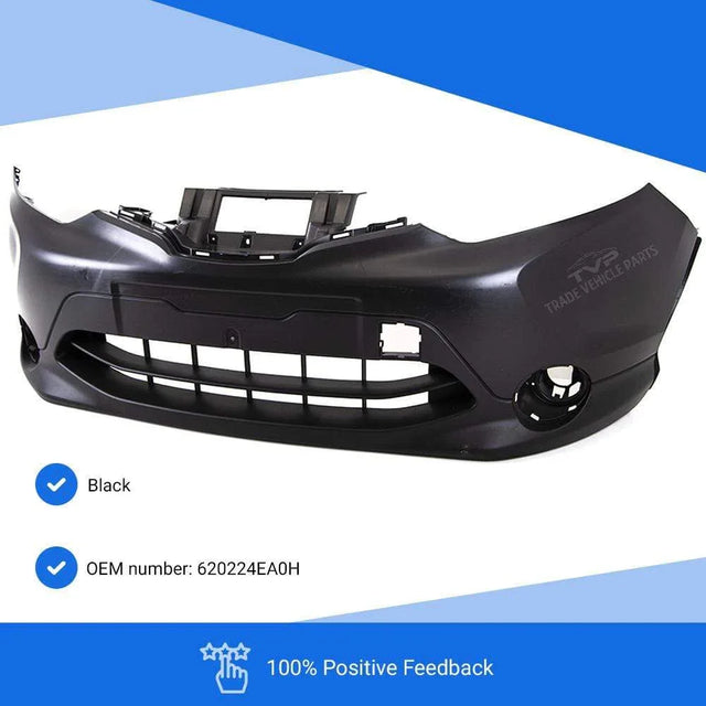 Fits Nissan Qashqai 2014-2017 Front Bumper No Pdc No Lamp Washer Holes - image 2