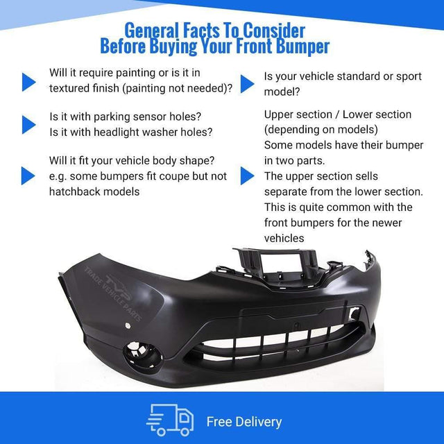 Fits Nissan Qashqai 2014-2017 Front Bumper With 2 PDC No Lamp Washer Holes - image 4