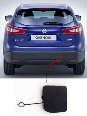 Fits Nissan Qashqai 2014-2017 Rear Bumper Towing Eye Cover Black - tradevehicleparts.co.uk