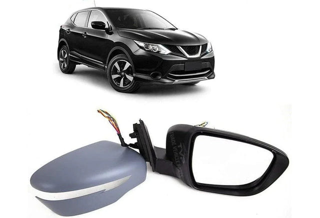 Fits Nissan Qashqai 2014- Door Wing Mirror E/H Power Fold With Indicator Primed Driver Side - image 3