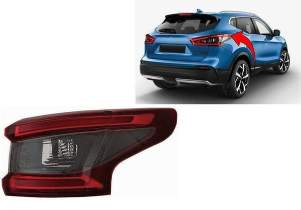 Fits Nissan Qashqai 2017- Rear Light Lamp Outer Section Led Type Driver Side
