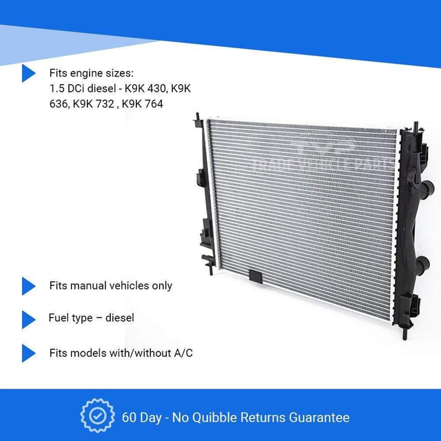 Fits Nissan Qashqai J10 2007-2013 Radiator (1.5 Dci) (Manual) (With/Without Ac) - image 3