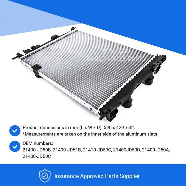 Fits Nissan Qashqai J10 2007-2013 Radiator (1.5 Dci) (Manual) (With/Without Ac) - image 4