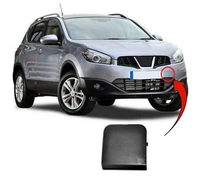 Fits Nissan Qashqai J10E, Qashqai +2 Jj10E 2010-2013 Front Bumper Tow Eye Cover Black - tradevehicleparts.co.uk