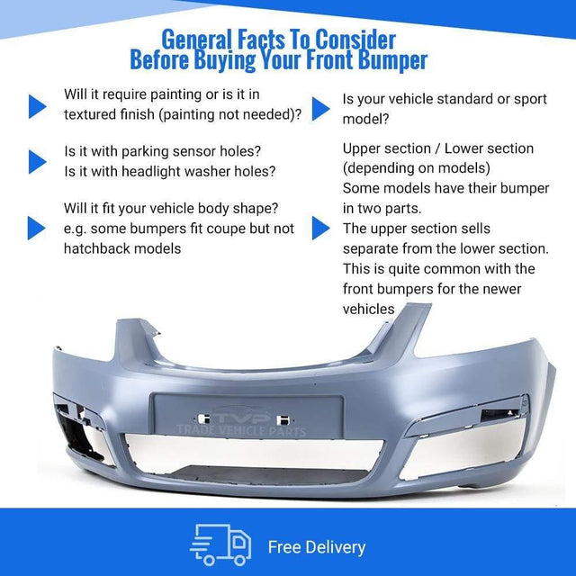 Fits Vauxhall Zafira 2005-2007 Front Bumper Primed No Pdc Or Washer Holes - image 4