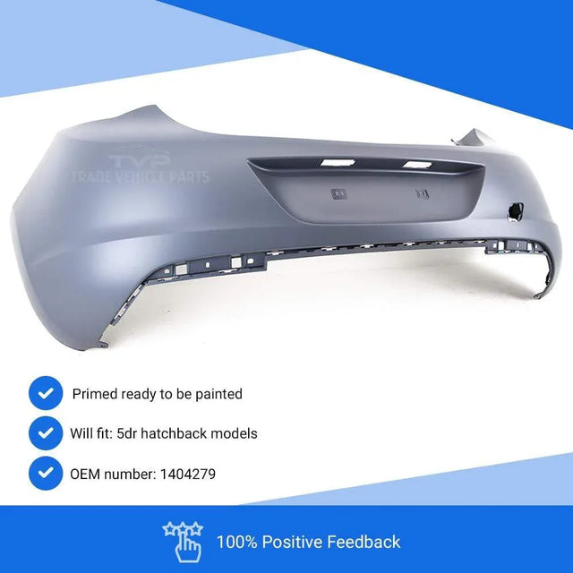 Fits Vauxhall Astra J 2009-2012 Rear Bumper Primed No Pdc 5Dr Hatch Only - image 3