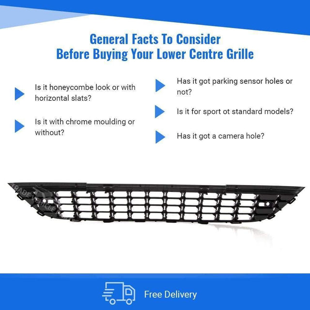 Fits Vauxhall Astra J Estate 2010-2012 Front Bumper Lower Grille No Sensor Holes Not For GTC - image 5