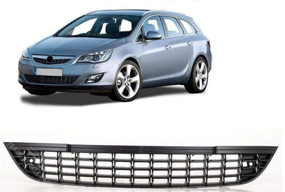 Fits Vauxhall Astra J Estate 2010-2012 Front Bumper Lower Grille No Sensor Holes Not For GTC - tradevehicleparts.co.uk