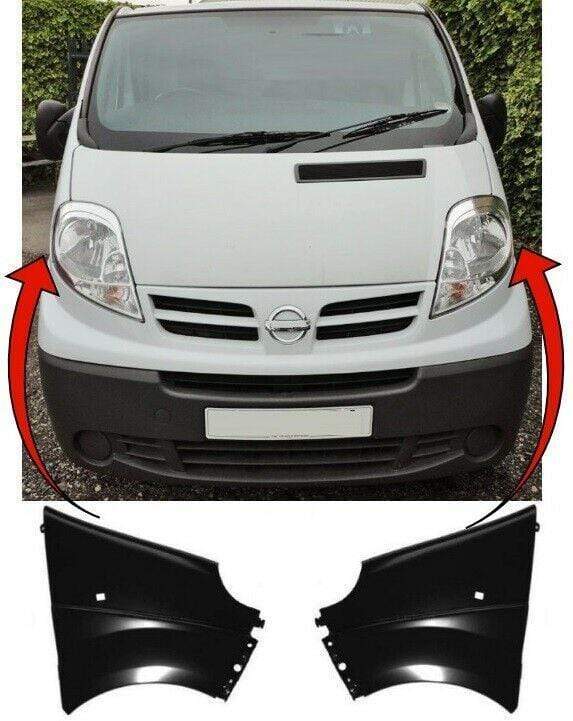OP1530C Nissan Primastar 2000-2014 Front Wing Primed Pair Driver & Passenger Side