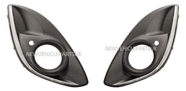 Fits Vauxhall Corsa D 2011-2014 Front Bumper Fog Grille With Chrome Moduling Pair Left & Right - image 2