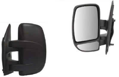 Fits Vauxhall Movano 2003-2010 Door Wing Mirror Manual Black Passenger Side - tradevehicleparts.co.uk
