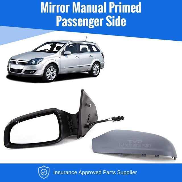 Fits Vauxhall Astra Estate 2004-2009 Door Wing Mirror Manual Primed Passenger Side - image 2