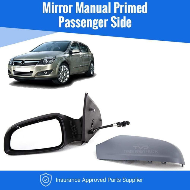 Fits Vauxhall Astra 5D Hatchback 2004-2009 Door Wing Mirror Manual Primed Left - image 2