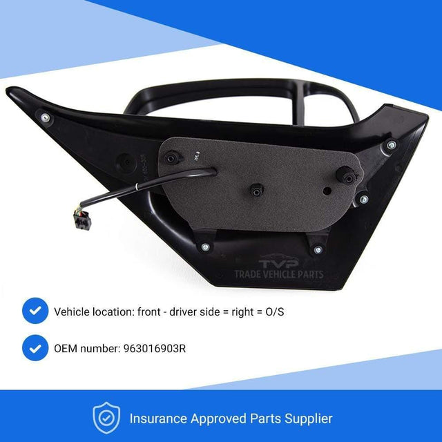 Fits Vauxhall Movano 2010- Door Wing Mirror E/H With Indicator Textured Right Side - image 2