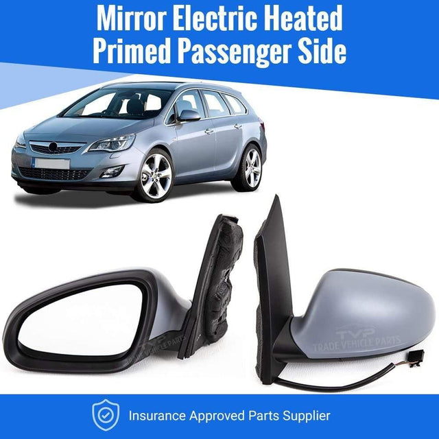 Fits Vauxhall Astra J 2010-2015 Door Wing Mirror Electric Heated Primed Passenger Side - image 2