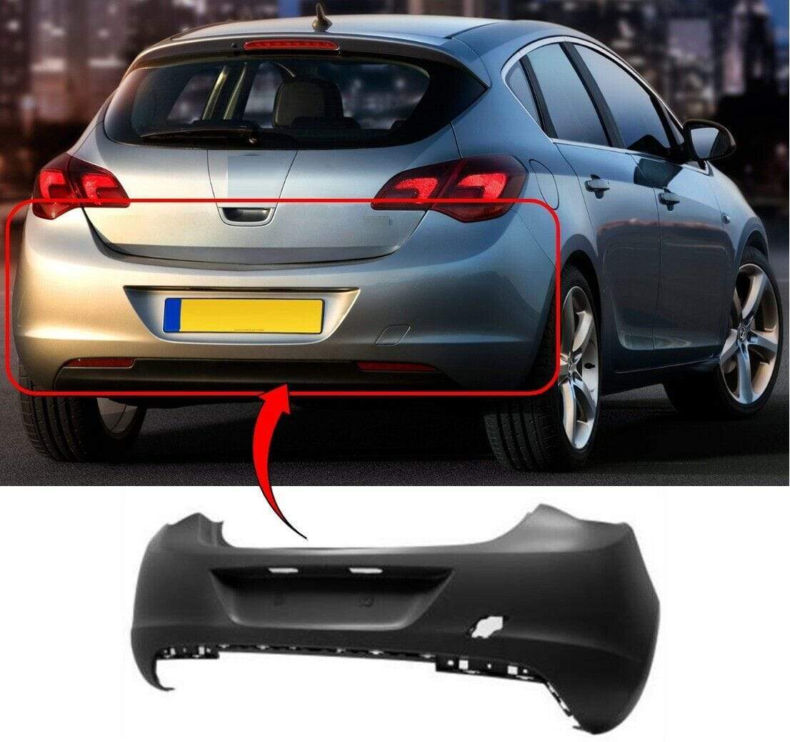 OP5052 Vauxhall Astra J 2010-2012 Rear Bumper Primed No Sensor Holes