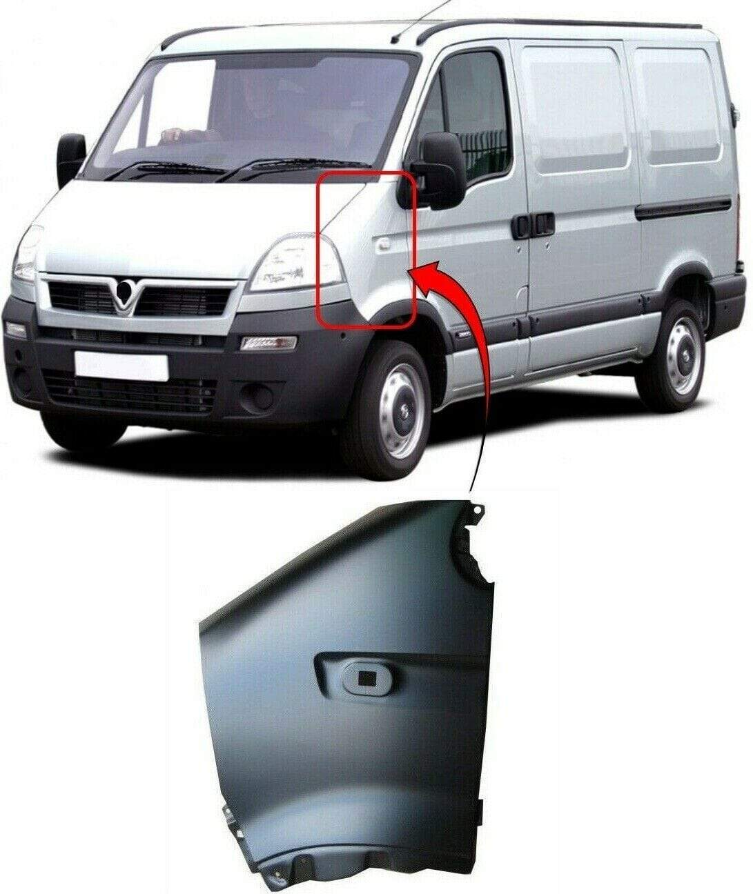 OP5076A Vauxhall Movano 2003-2010 Front Wing With Side Lamp Hole Primed Passenger Side
