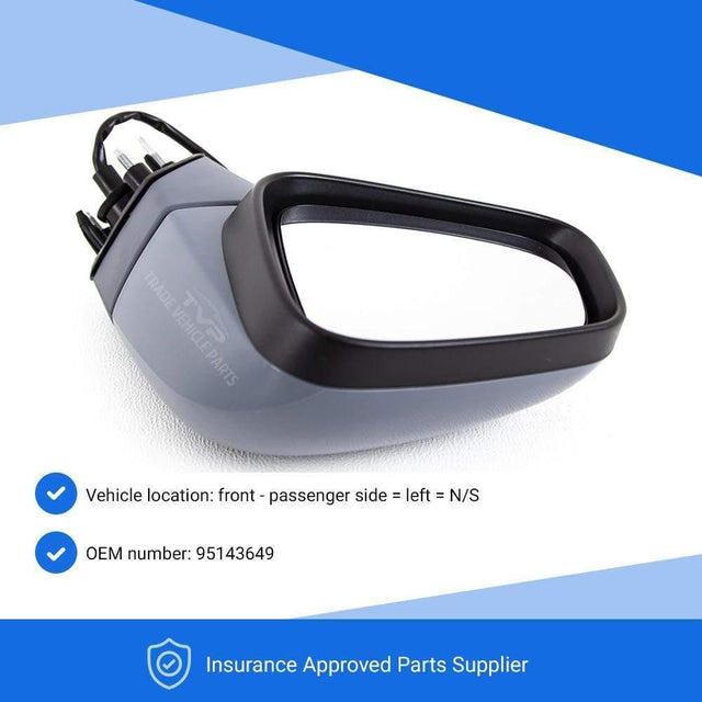 Fits Vauxhall Mokka 2012- Door Wing Mirror Electric Heated Power Fold Primed Cover & Base Passenger Side - image 2