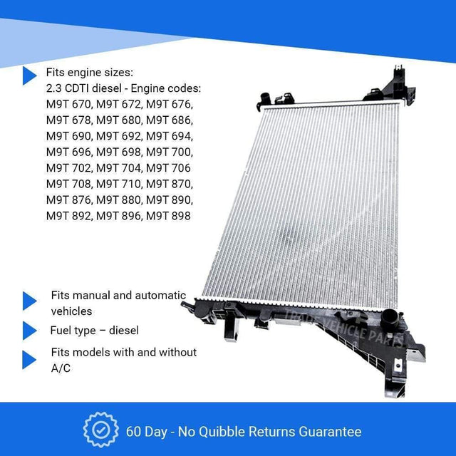 Fits Renault Master Iii 2010- Radiator ( 2.3Cdti)(Manual/Automatic)(With/Without Ac) - image 3