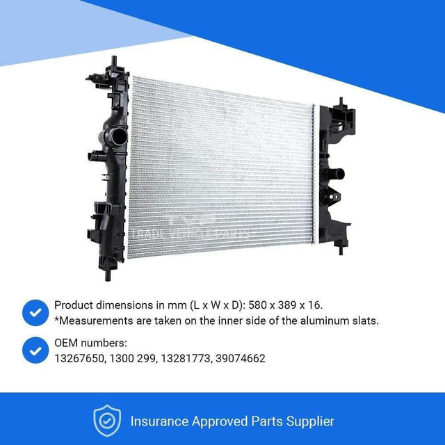 Fits Chevrolet Cruze (J300, J305, J308) 2009-2015 Radiator (1.6 I 16V ,1.8I 16V Petrol) (Manual) (With/Without Ac) - image 4