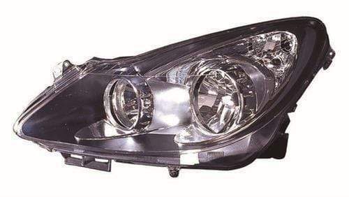 OP8041 Vauxhall Corsa D 2006-2011 Headlight Headlamp No Adaptive Lighting Black Passenger Side