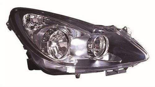 OP8042 Vauxhall Corsa D 2006-2011 Headlight Headlamp No Adaptive Lighting Black Driver Side