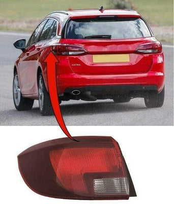 Fits Vauxhall Astra Estate Sport 2016- Rear Light Lamp Outer Section Passenger Side - tradevehicleparts.co.uk