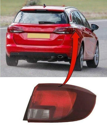 Fits Vauxhall Astra Estate Sport 2016- Rear Light Lamp Outer Section Driver Side - tradevehicleparts.co.uk
