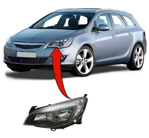 OP8229B Vauxhall Astra Estate 2010-2012 Headlamp Headlight W/Motor Black Type Left Side