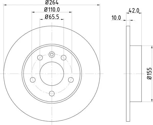 Don Brake Disc Solid Rear PCD10072 264mm - image 4