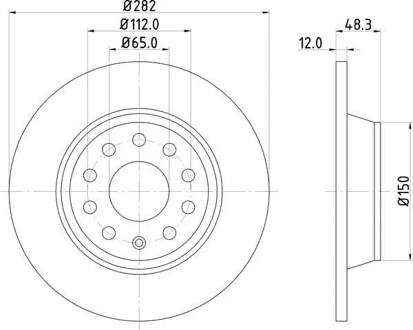 Don Brake Disc Solid Rear PCD10082 282mm - image 4