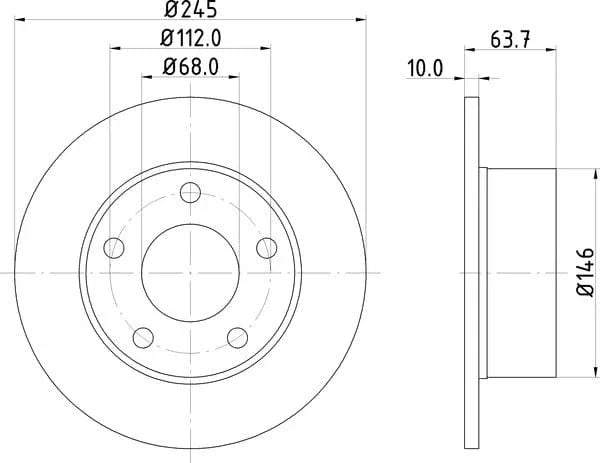 Don Brake Disc Solid Rear PCD10092 245mm - image 4