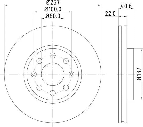Don Brake Disc Vented Front PCD10102 257mm - image 4
