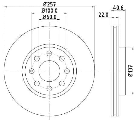 Don Brake Disc Vented Front PCD10102 257mm - image 3