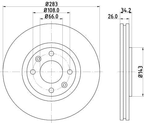 Don Brake Disc Vented Front PCD10112 283mm - image 3