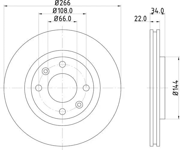 Don Brake Disc Vented Front PCD10142 266mm - image 4