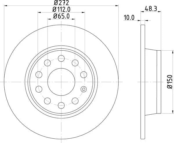 Don Brake Disc Solid Rear PCD10162 272mm - image 4