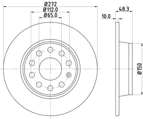 Don Brake Disc Solid Rear PCD10162 272mm - image 3