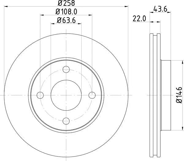 Don Brake Disc Vented Front PCD10202 258mm - image 4