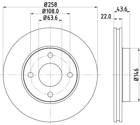 Don Brake Disc Vented Front PCD10202 258mm - image 3
